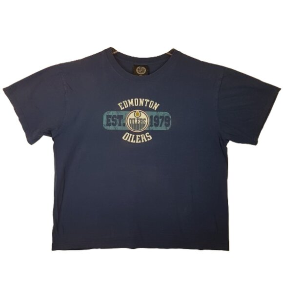 Vintage NHL Edmonton Oilers Tee Shirt Extra Large US XL NHL Hockey Oilers Blue - Picture 16 of 16